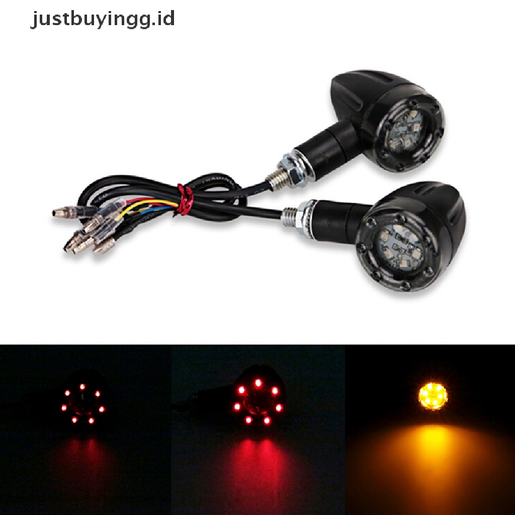 (Justbuyingg.Id) Lampu Sein Led Warna Amber + Merah Untuk Motor