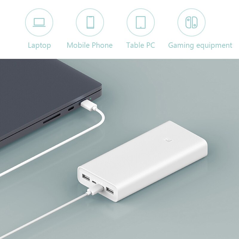 Xiaomi mi powerbank 20.000mah versi 3 fast charging 18w original / power bank xiaomi mi 20000mah versi 3 pengisian cepat 18watt original garansi resmi