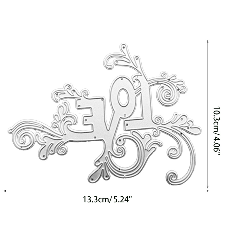 Zzz Cetakan Stensil Cutting Dies Motif Tulisan Love Macrame Bahan Metal Untuk Scrapbook / Craft DIY