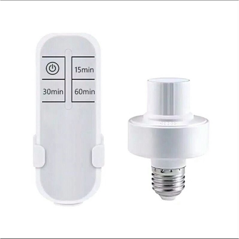 Fitting Lampu Remote Control Wireless E27 220V Socket Lampu Jarak Jauh Timer 15/30/60 Menit