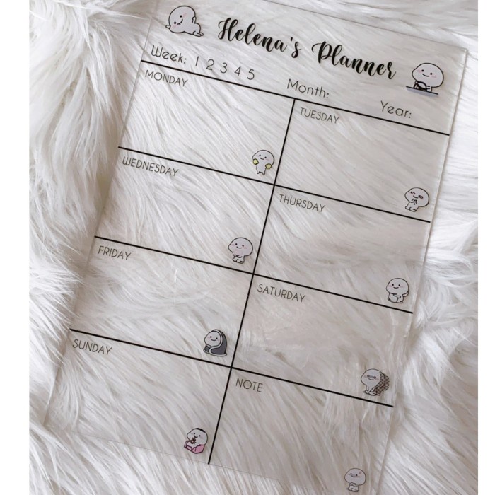 

Gilaa!!! Yn416 Custom Acrylic Planner Custom Icons Murah