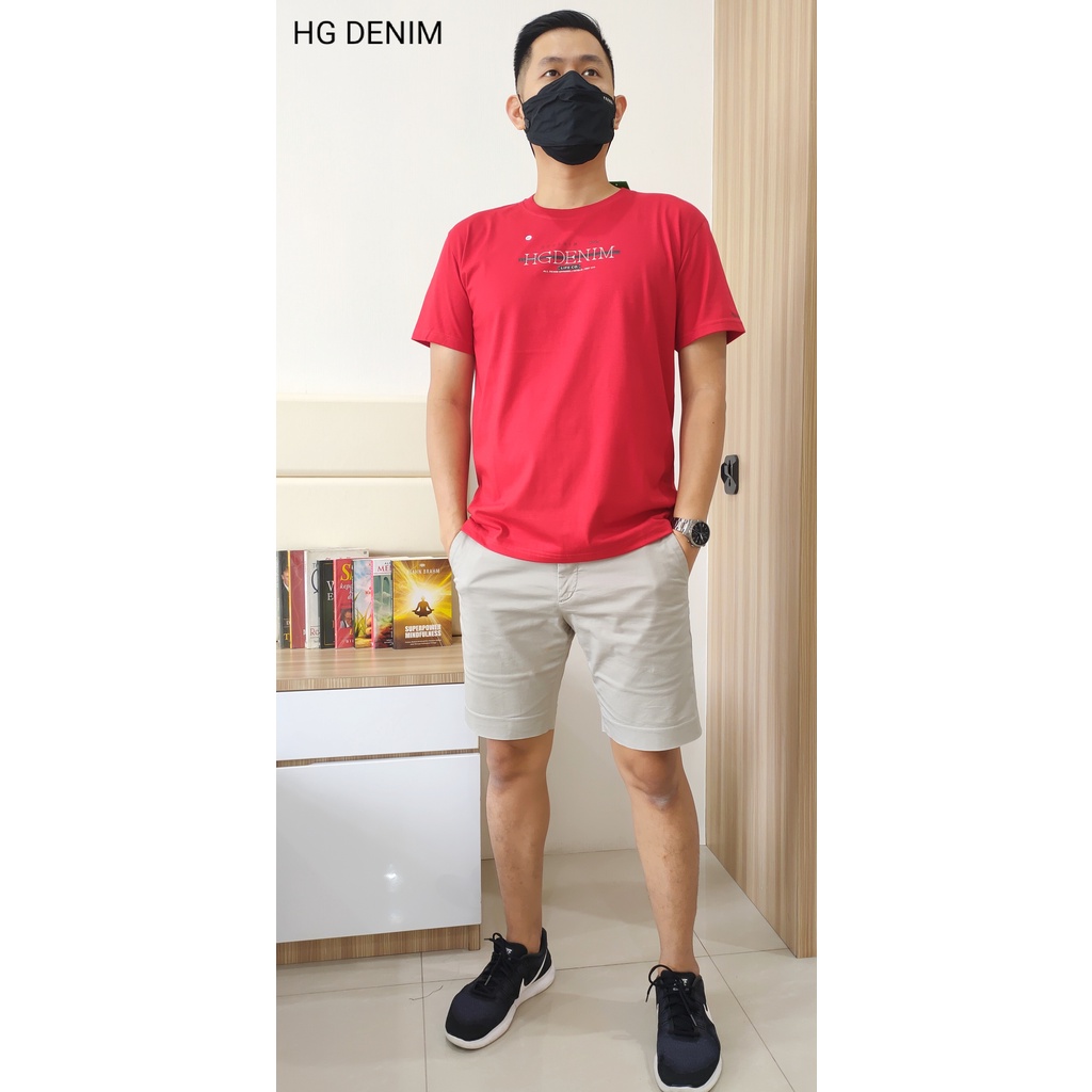 HG DENIM L COTTON COMBED KAOS PRIA POLOS PENDEK