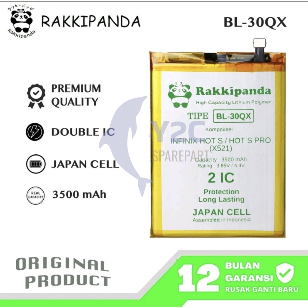 RAKKIPANDA BL-30QX INFINIX HOT S / HOT S PRO / X521 BATERAI BATRE BATERE BATRAI BATREI DOUBLE POWER