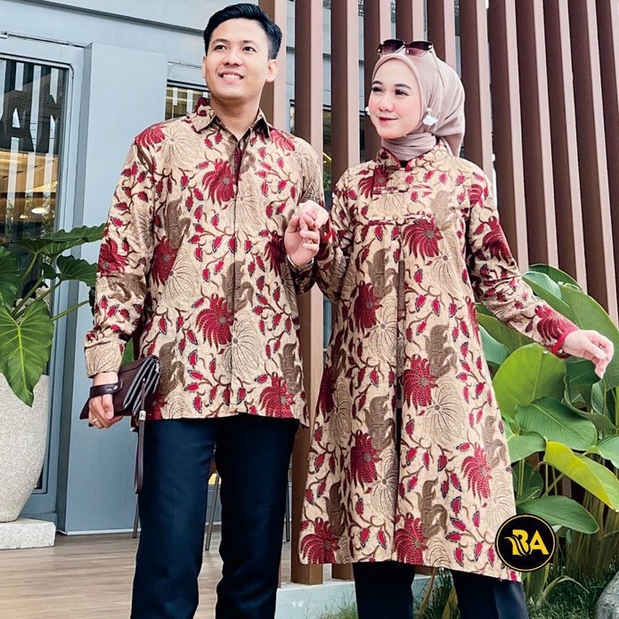 Baju Batik Couple Original Batik Wanita Sarimbit Batik Pasangan Hitam Salur Lurik Keluarga Pekalonga