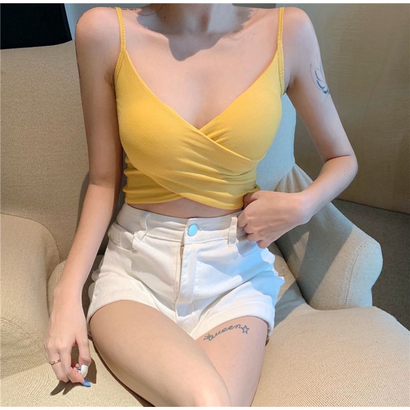 BBS Bra 851 TankTop Kamisol Bra With Cup Tank Top Crop Top Bralette Bra Wanita Fashion Import