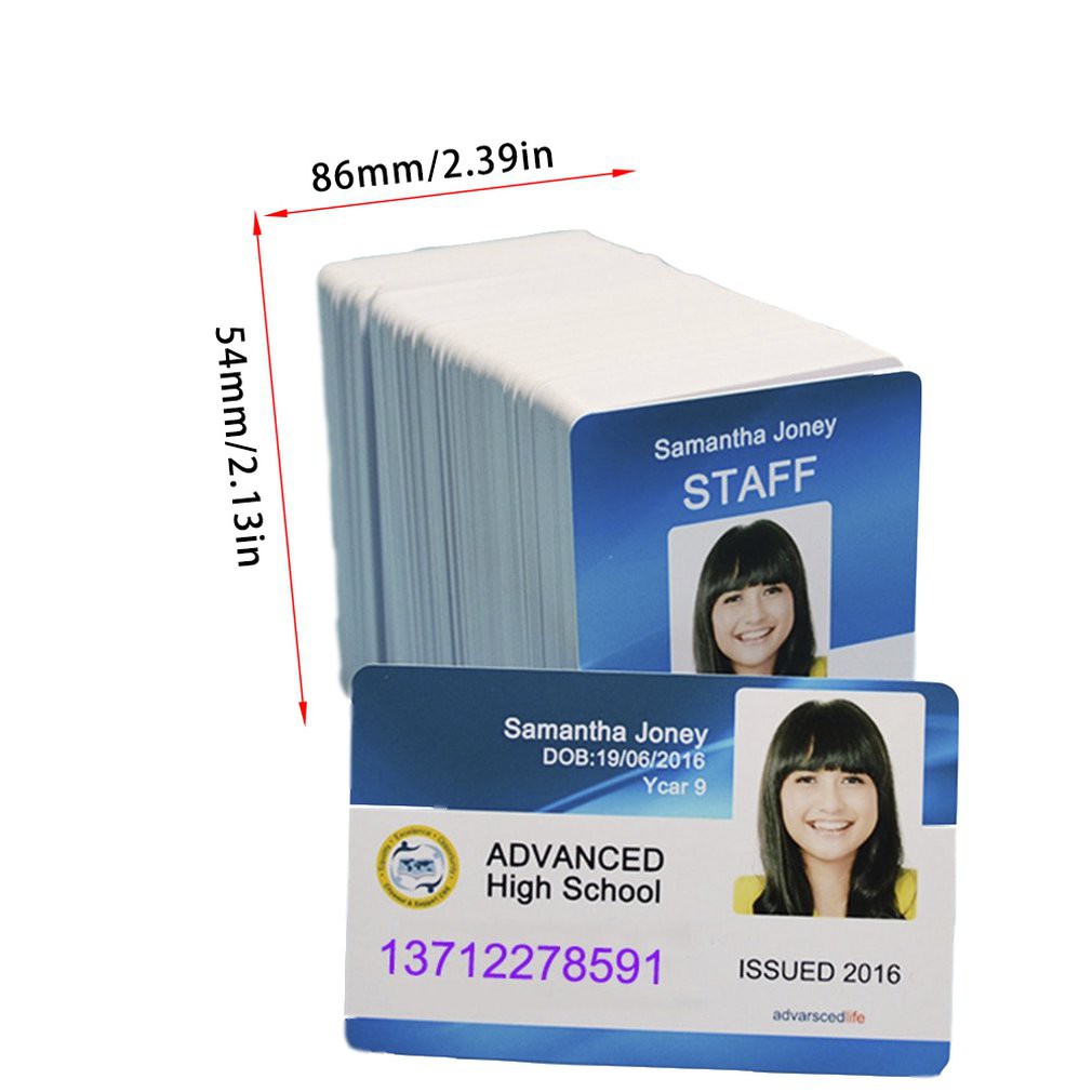 Kartu PVC ID Card 0,76 White uk 8.6 x 5.4 cm (Kertas PVC printer  inkjet