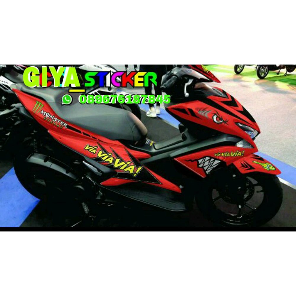 DECAL AEROX 155 RED SHARKE Termurah