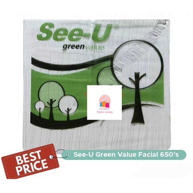 Tisu Tissue SEE-U Facial KILOAN 650grGreen Value [650 sheet /2 Ply]