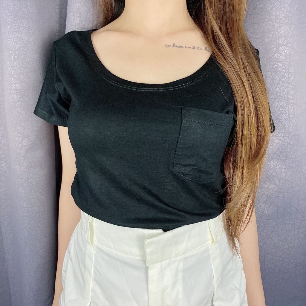 Vimel Collection - Crop top Pocket Polos / Crop Wanita