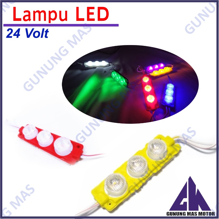 Lampu LED 24V Modul 3 Mata Lamp Truck Box Kolong Universal Variasi