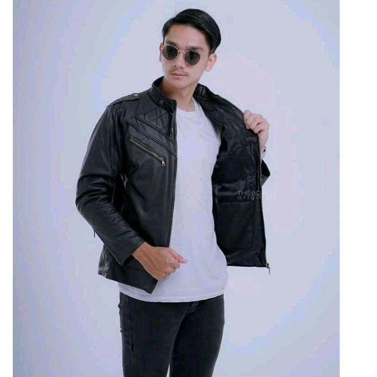 Paling Sesuai.. Jaket Kulit Domba Asli Pria Original 100% ARL 033 Silverstone RFLA Ariel Noah 90