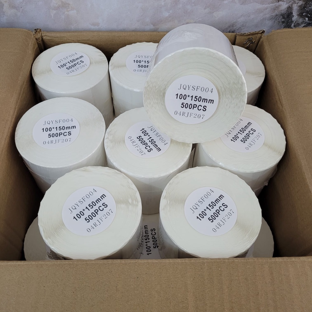 

HJK Kertas termal 100 x 150 mm Label Thermal Stiker thermal isi 500pcs/Kertas Printer