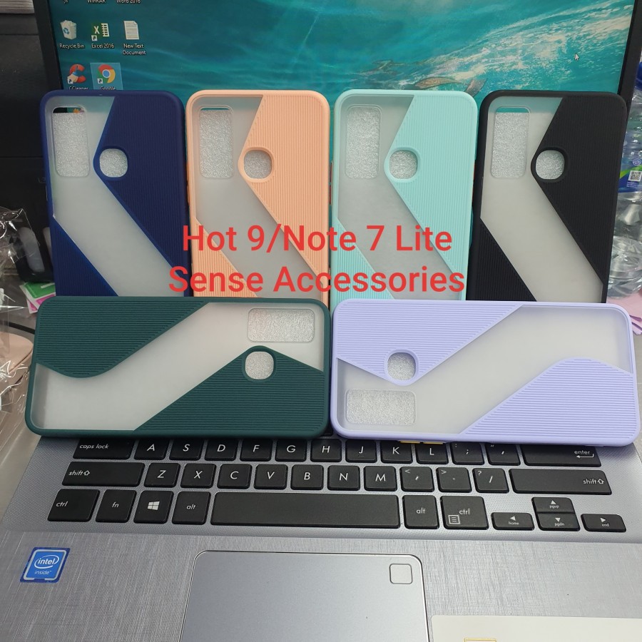 INFINIX NOTE 7 LITE HOT 9 HOT 9 PLAY S-CASE 2in1 Case Dove Matte Transparan Slim Case Fuze Macaron