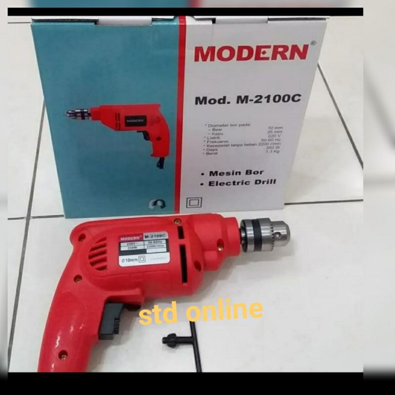 Mesin bor listrik 10mm modern bolak balik MESIN BOR LISTRIK MODERN m2100c