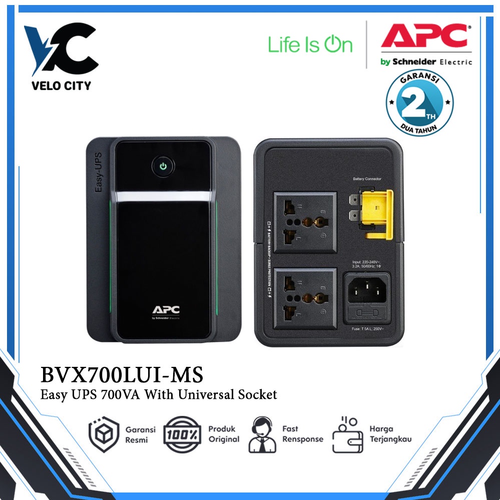 APC UPS BVX700LUI-MS Garansi Resmi 2 Tahun