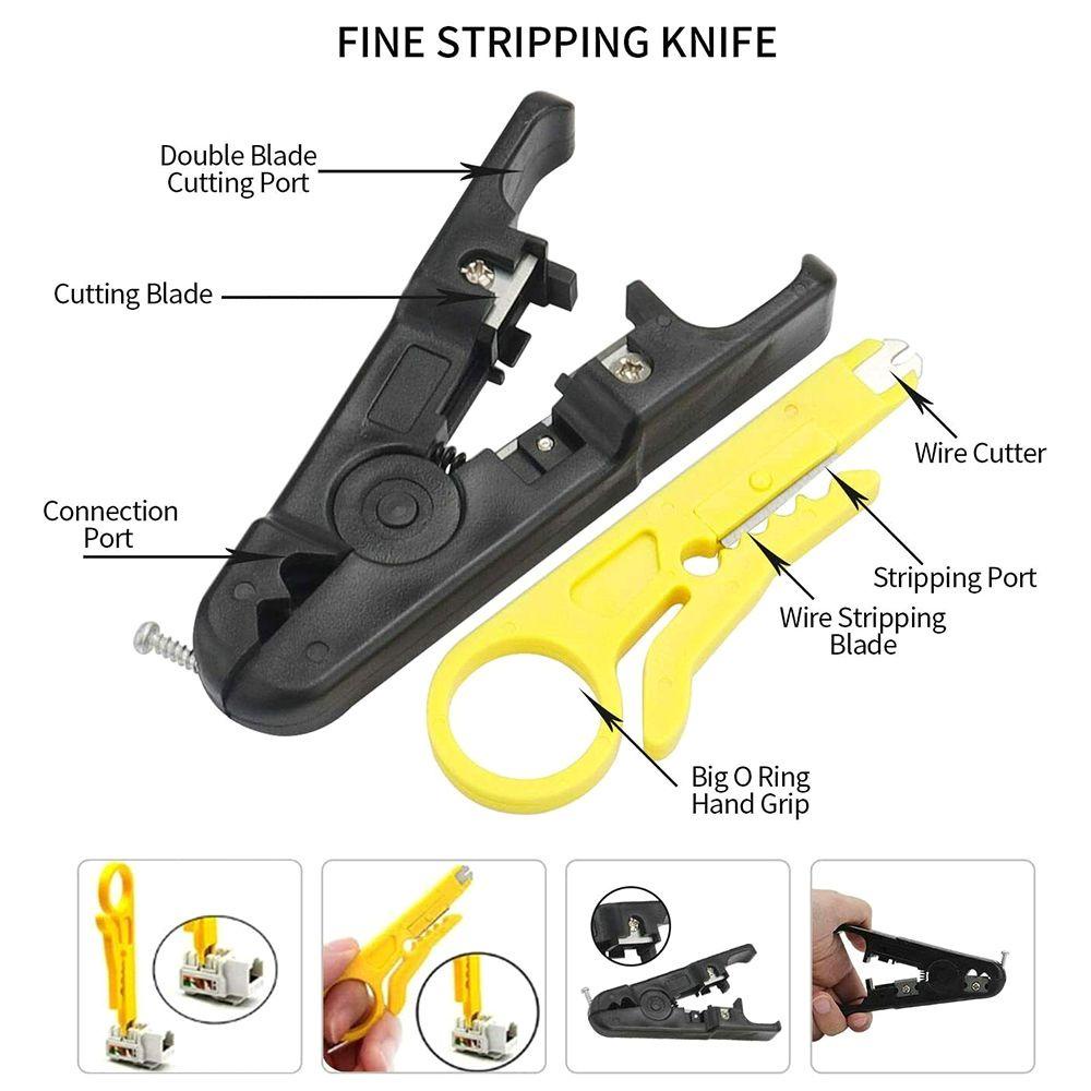 Solighter Crimping Tools Set Kabel LAN Rj45 Crimping Tools Tang Alat Tangan Rj45 Crimping Tool Kit