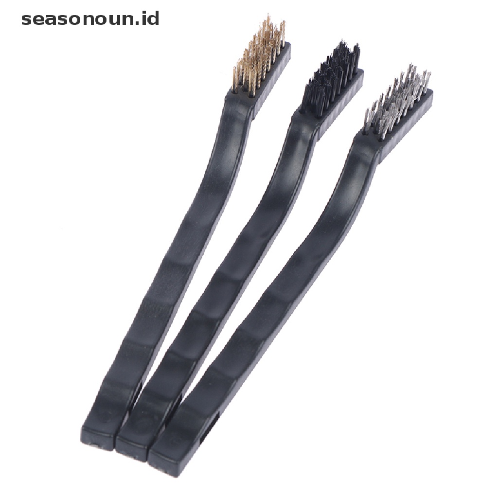 【seasonoun】 3/12/15pcs 170mm Wire Steel Brass Brush Mini Brushes Polishing Burring Brushes ID