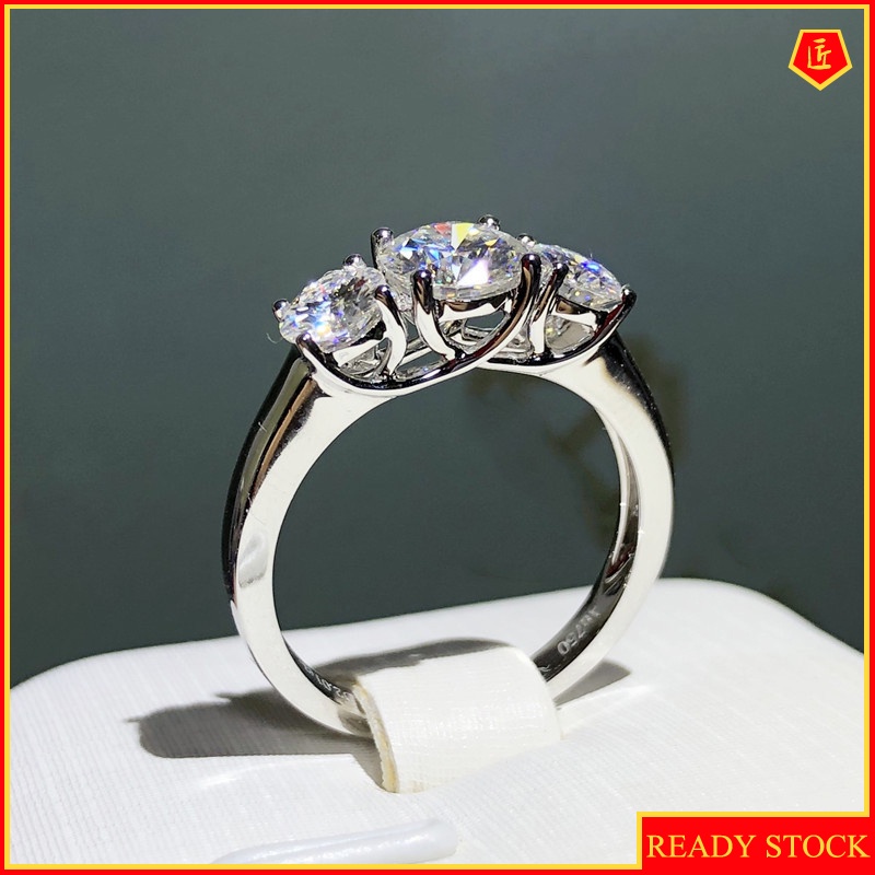 [Ready Stock]Simple Fashion Moissanite Open Ring