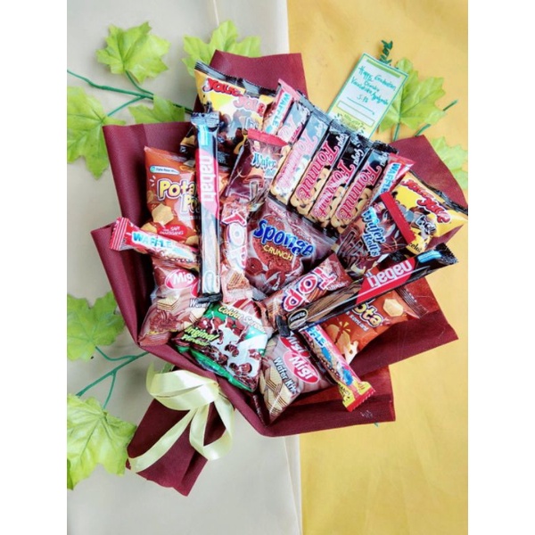 Buket snack murah, Buket makanan, buket ciki, hadiah ultah, hadiah sidang, hadiah wisuda murah, buke