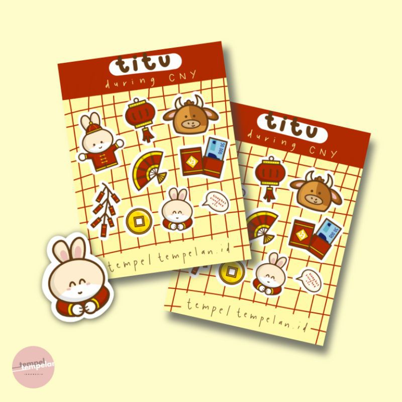 

Titu During Chinese New Year Sticker Sheet Cute Aesthetic (Stiker Murah Lucu)