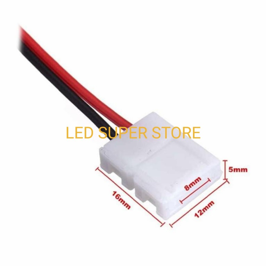 10Pcs kabel Konektor LED Strip 2 Pin SMD 2835 3528 XB-2 | Konektor led strip 2 pin / power adaptor 2 pin LED Strip 2835 3528