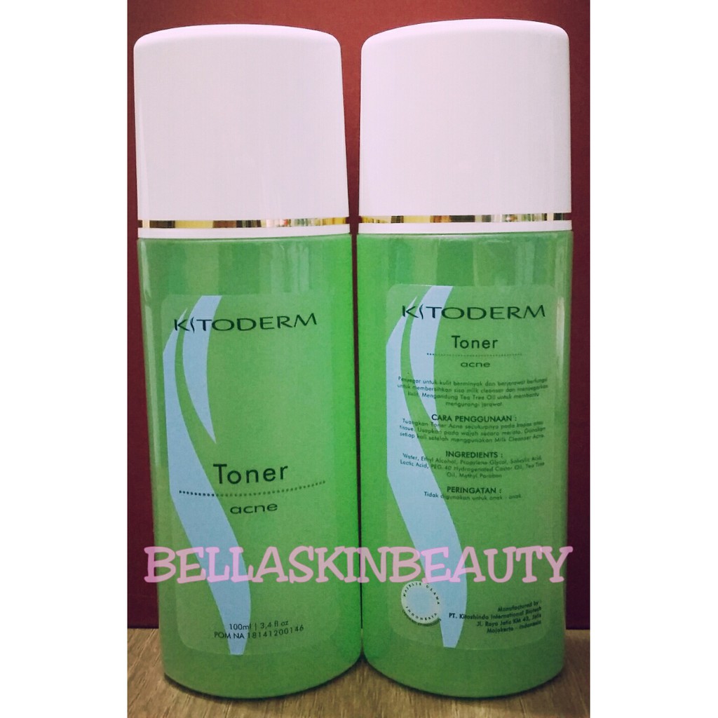 KITODERM TONER ACNE HIJAU | KD ACNE TONER HIJAU - TONER KULIT BERJERAWAT BPOM