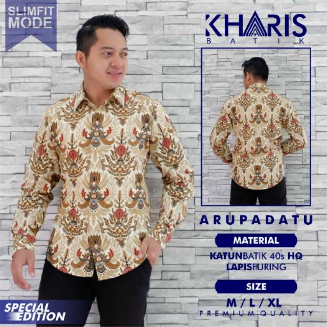 Kemeja Batik Arupadatu Bahan Katun Sragenan Batik Lapis Furing Kualitas Premium