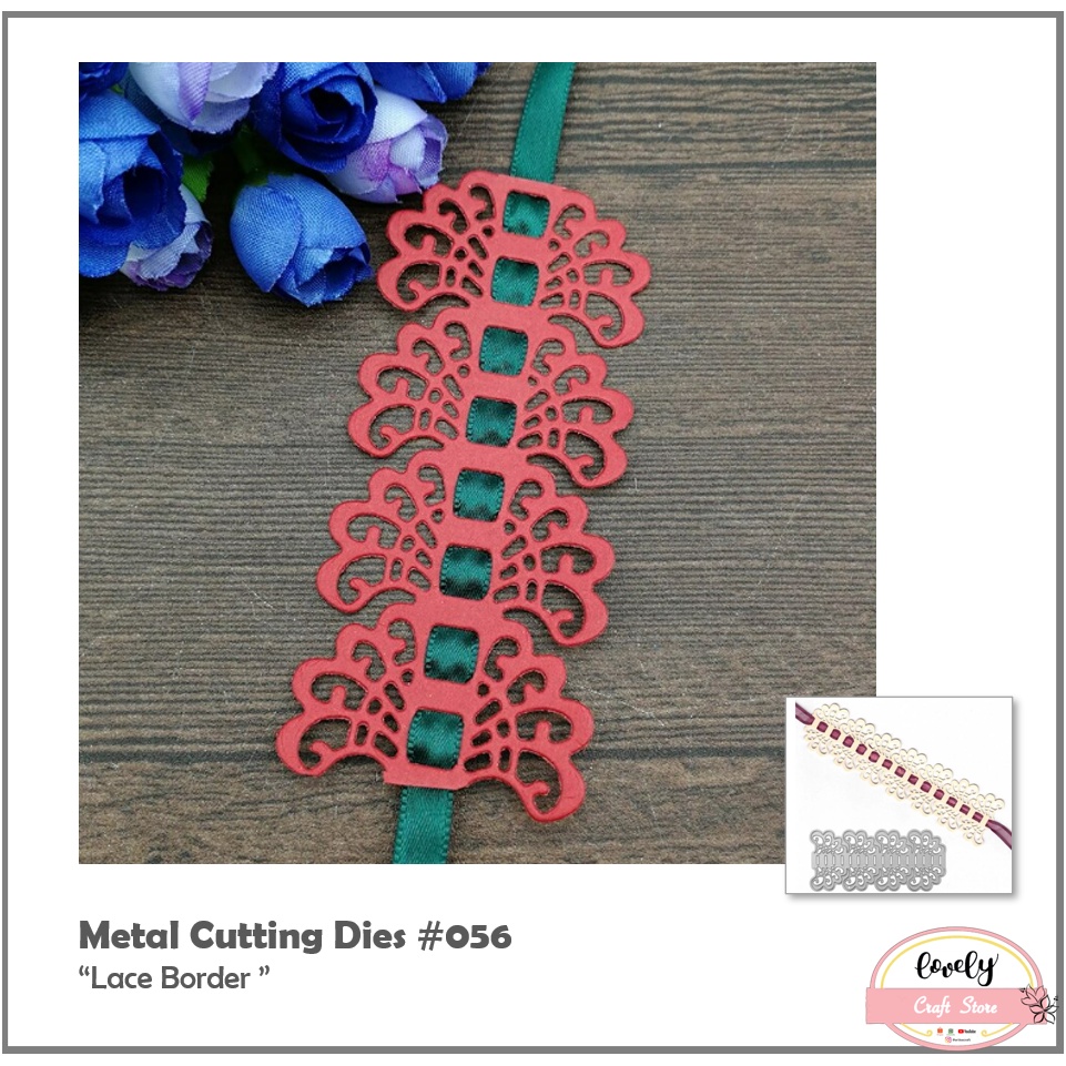 

LovelyCraftStore | Metal Cutting Dies #S056 ~ Mold Stencil Metal, Cetakan Stensil bentuk Renda Lace Border untuk bahan mahar, journal, scrapbooking, cards, etc
