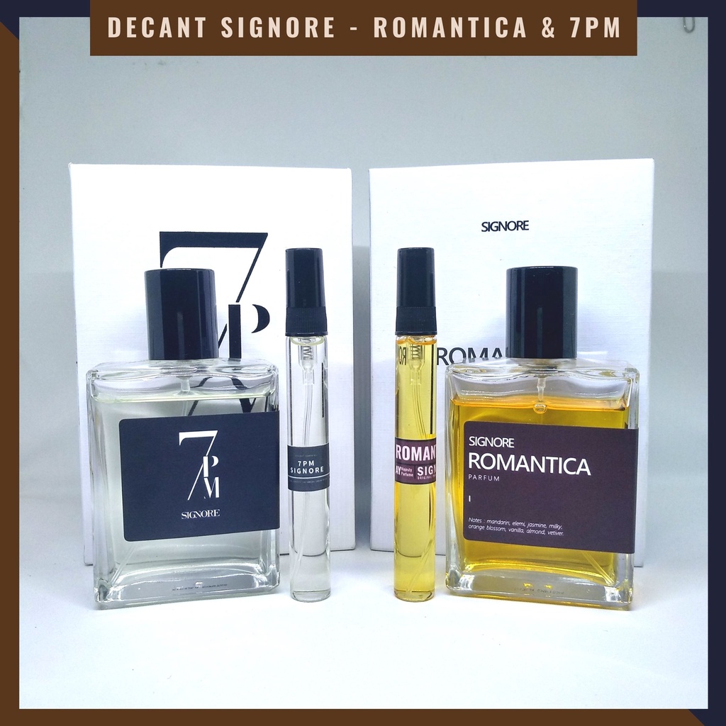 Signore Romantica & 7PM parfume decant share in jar parfum cowok parfum pria
