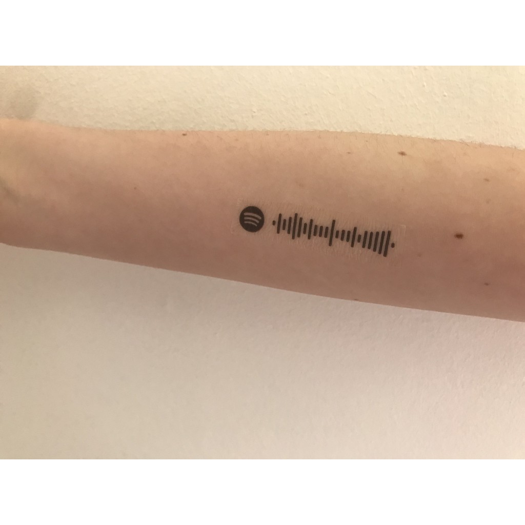 CUSTOM QR BARCODE SPOTIFY TEMPORARY TATTOO TATO TEMPORER