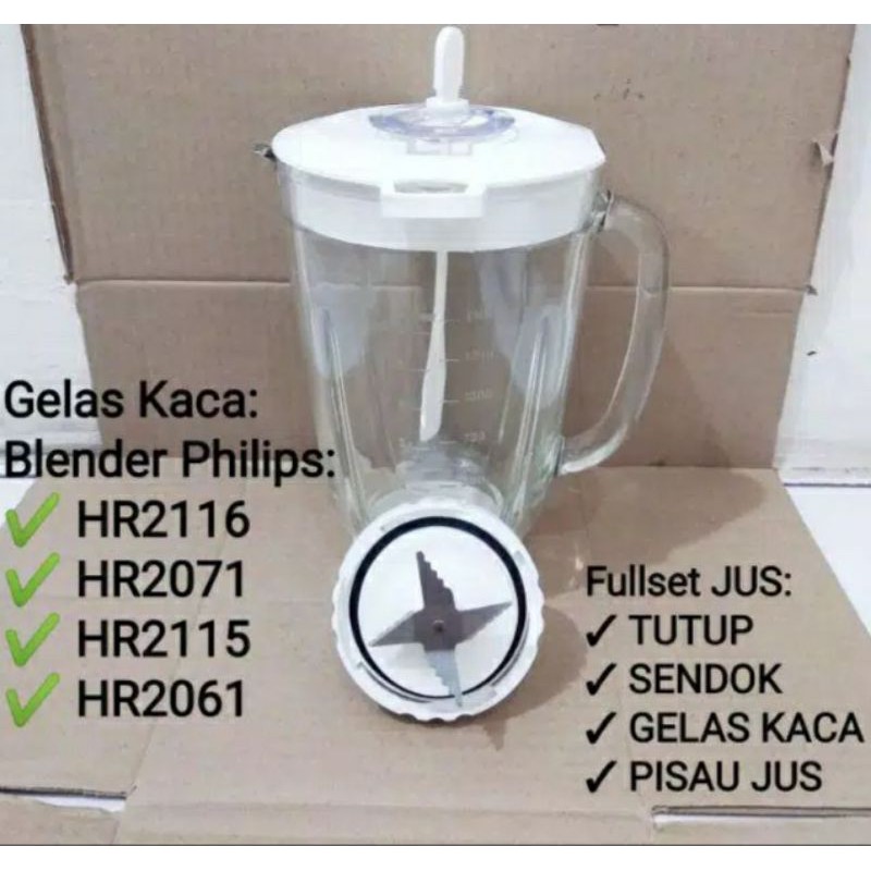 GELAS PLASTIK  , JUS + PISAU 1SET BLENDER PHILIPS HR 2115 2116 2061 2071