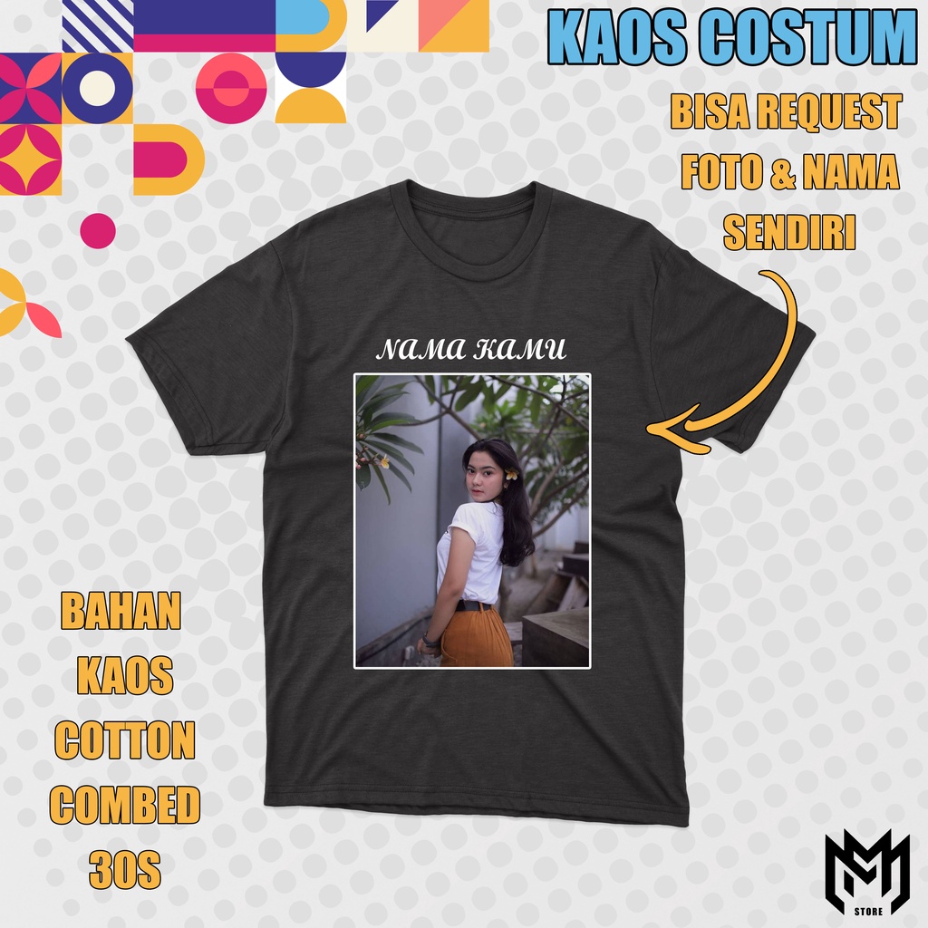 KAOS SABLON CUSTOM SATUAN BISA REQUEST NAMA DAN FOTO
