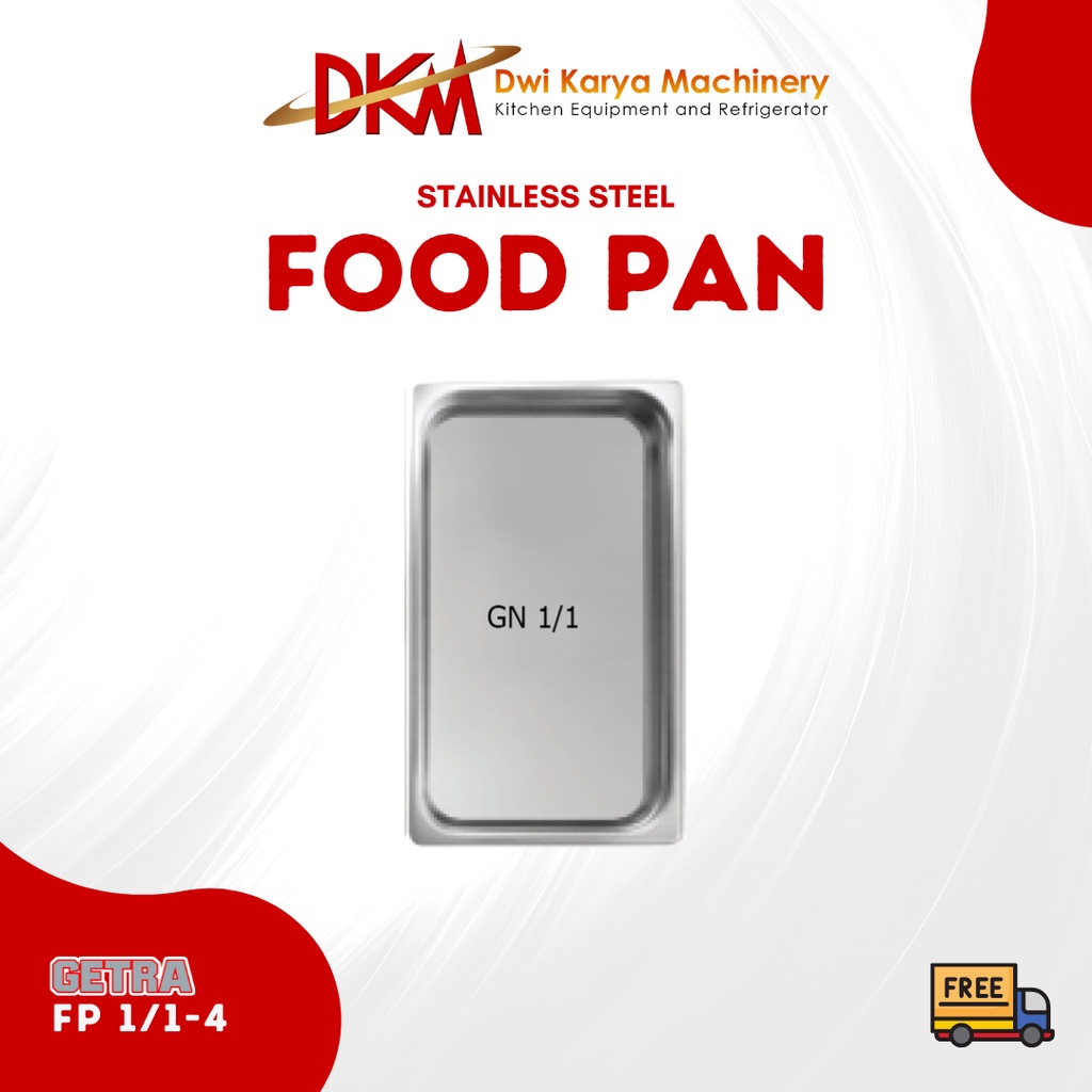 GETRA Stainless Steel Food Pan / Gastronom Pan FP 1/1-4