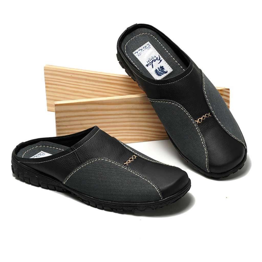 Sepatu Sandal Bustong Pria Sendal Bustong kulit Asli Denim CD911 XYZ Original