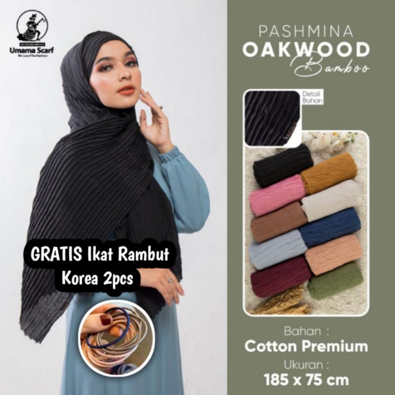 TERBARUU Pashmina Plisket || Umama Plisket Oakwood Bamboo || Pashmina Padi