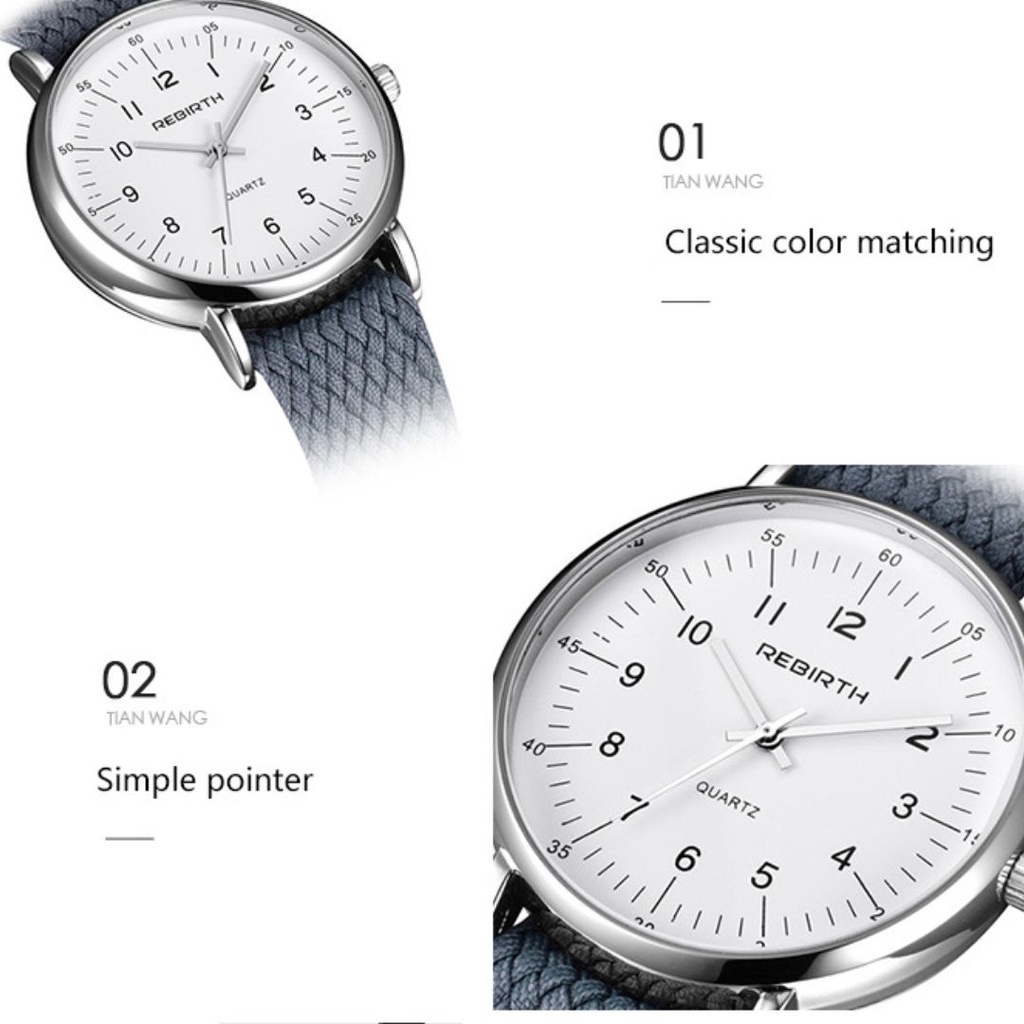 Jam tangan pria wanita simple elegant strap Nylon Anti air