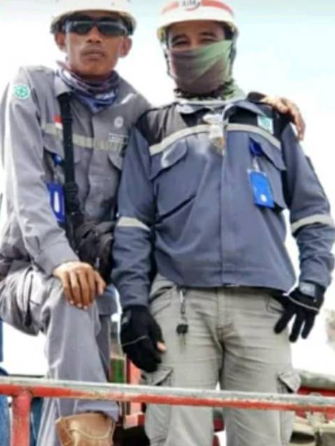 SERAGAM BAJU SAFETY ABU ABU KOMBINASI HITAM RESLETING BAHAN KAIN AMERICA DRILL