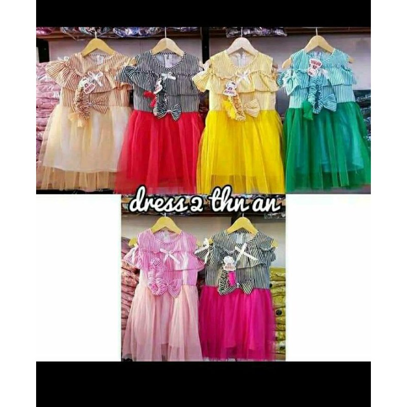 Dress anak sabrina bando 1 2 tahun baju anak cewek perempuan