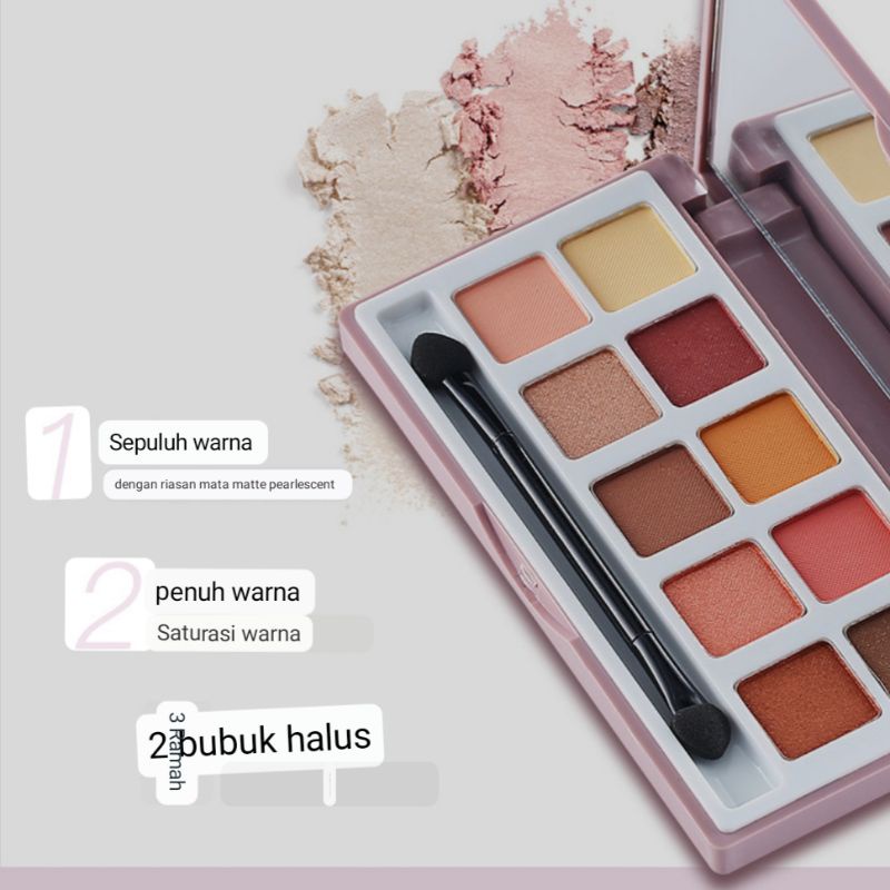 Geo LAMEILA Eyeshadow Palette 10 Shades Kosmetik Alis 10 Warna Original