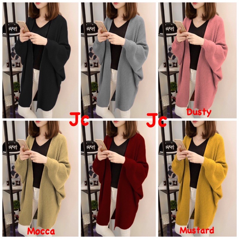 JC/ZR Cardi scarlet / Cardi Rajut wanita Terbaru / long Cardigan wanita murah