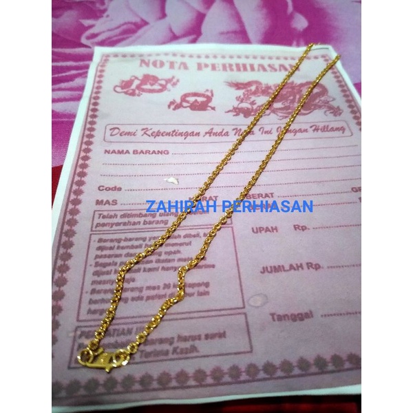 KALUNG NORI MOTIF EMAS 24k KALUNG PERHIASAN WANITA ANTI KARAT