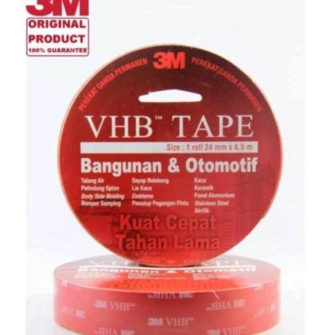 

Double tape 3M VHB merah 24mm x 4,5 meter CUCI GUDANG