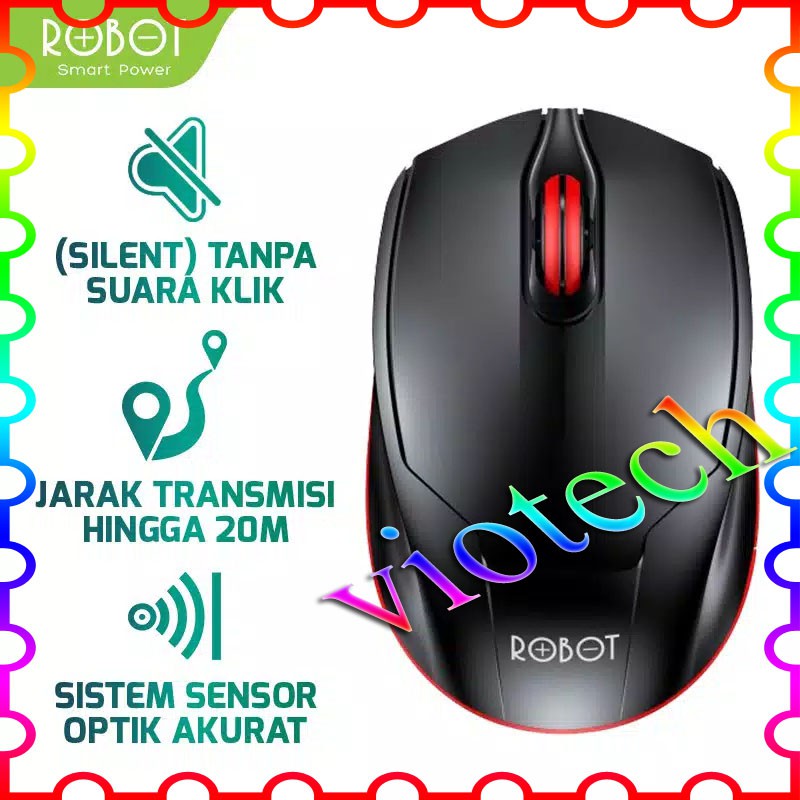 ROBOT Mouse Wireless Tanpa Suara (M310) original garansi 1 tahun