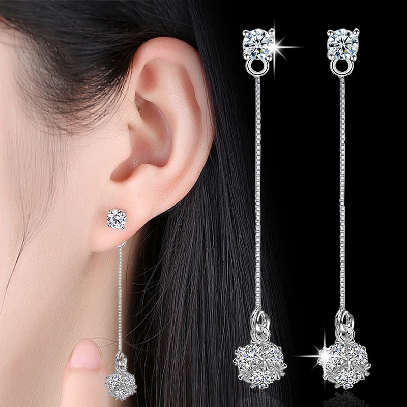 925 Perak Anting Anting Wanita Cinta Anting Gula Batu Perhiasan Fashion EH00035