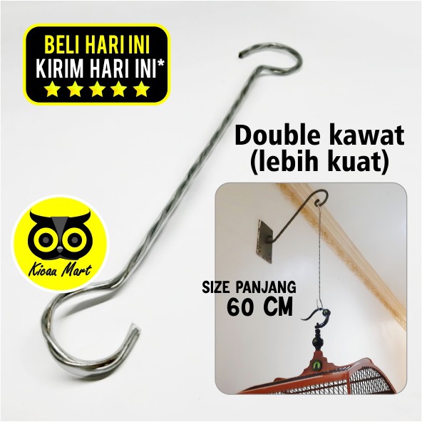 GANTUNGAN SAMBUNGAN PERPANJANGAN TAMBAHAN SANGKAR KANDANG BURUNG POLOS ANTI PATAH BESI PANJANG GTSPJG