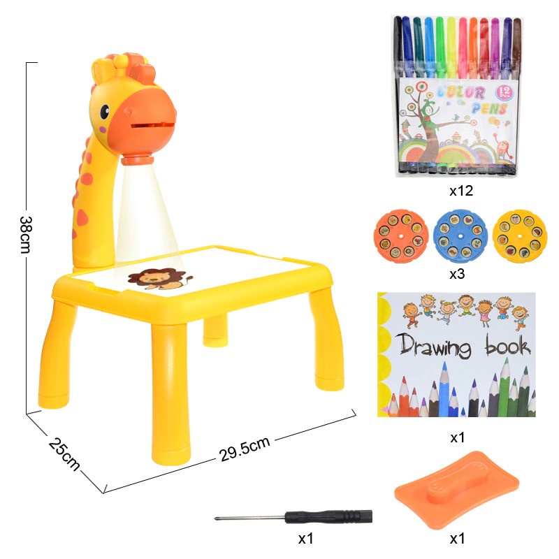 Meja Bermain Anak LED Projector Art Drawing Board - WBP023