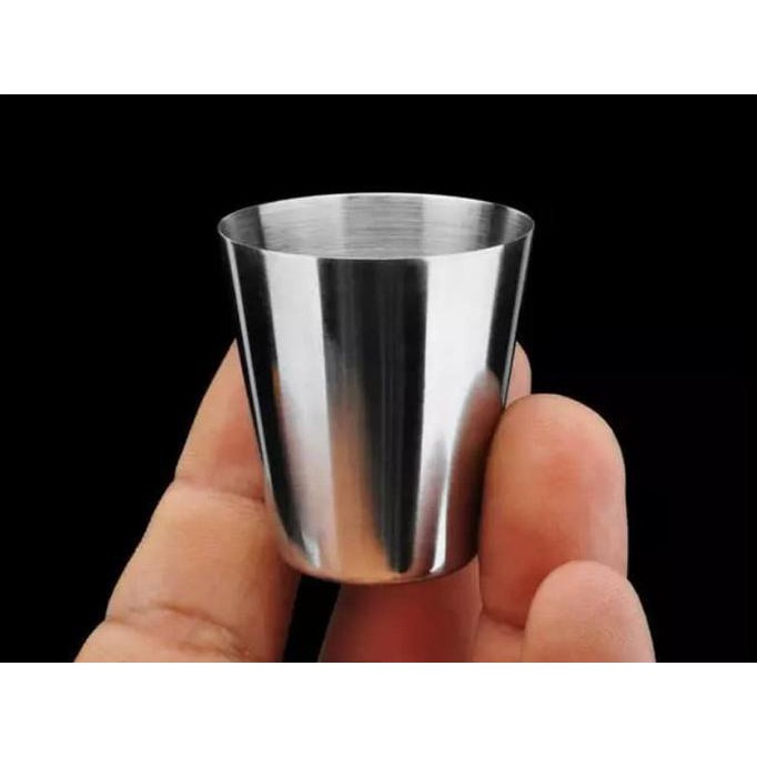 Terlaris Gelas / Cangkir Sloki Mini Stainless Whiskey Anggur / Wine Hip Flask
