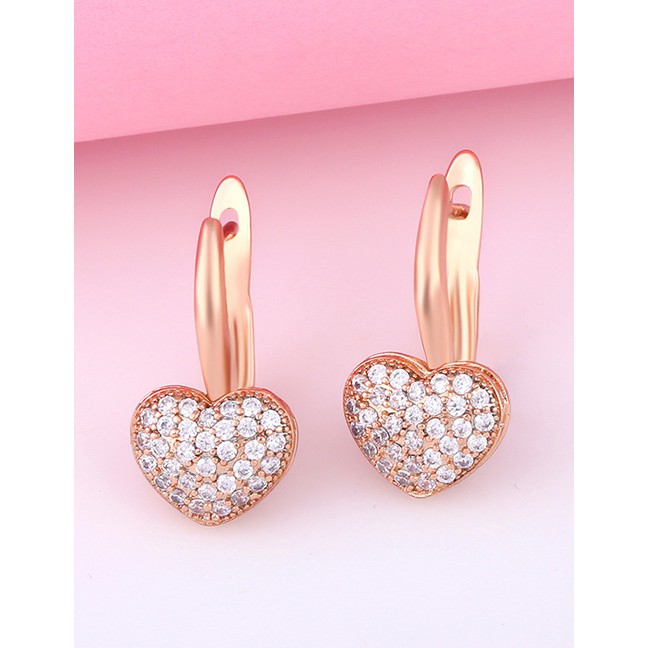 LRC Anting Fashion  Diamond Heart Earrings D77044