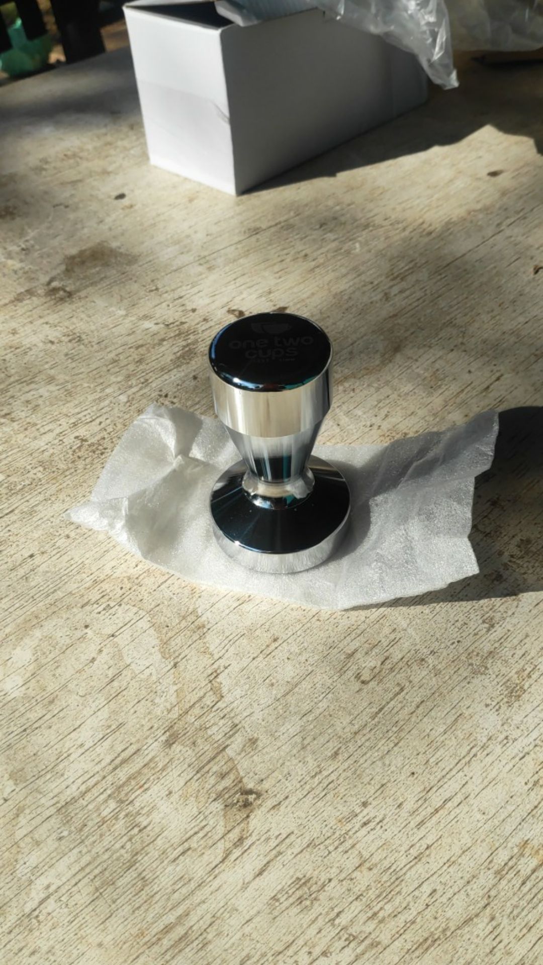 Tamper Kopi Espresso Machine Mesin Flat Coffee Stainless Steel Chrome Plated 50mm - Pnp.gadget