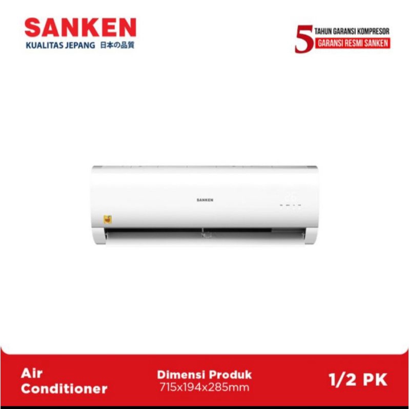 AC SANKEN 1/2 PK NEW 05 G-SERIES GOLD FIN LOW WATT VITAMIN C + INSTALASI PEMASANGAN